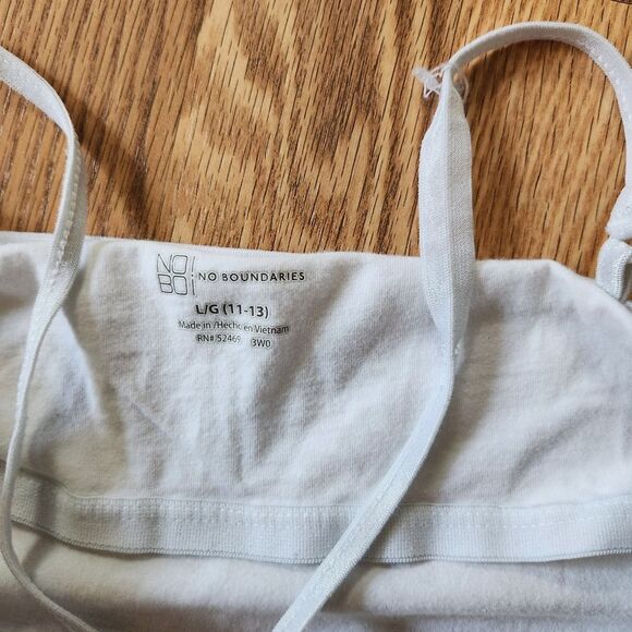 2 Tank Tops Size Large Red Racerback White Cami Top Self Bra - Picture 4 of 9